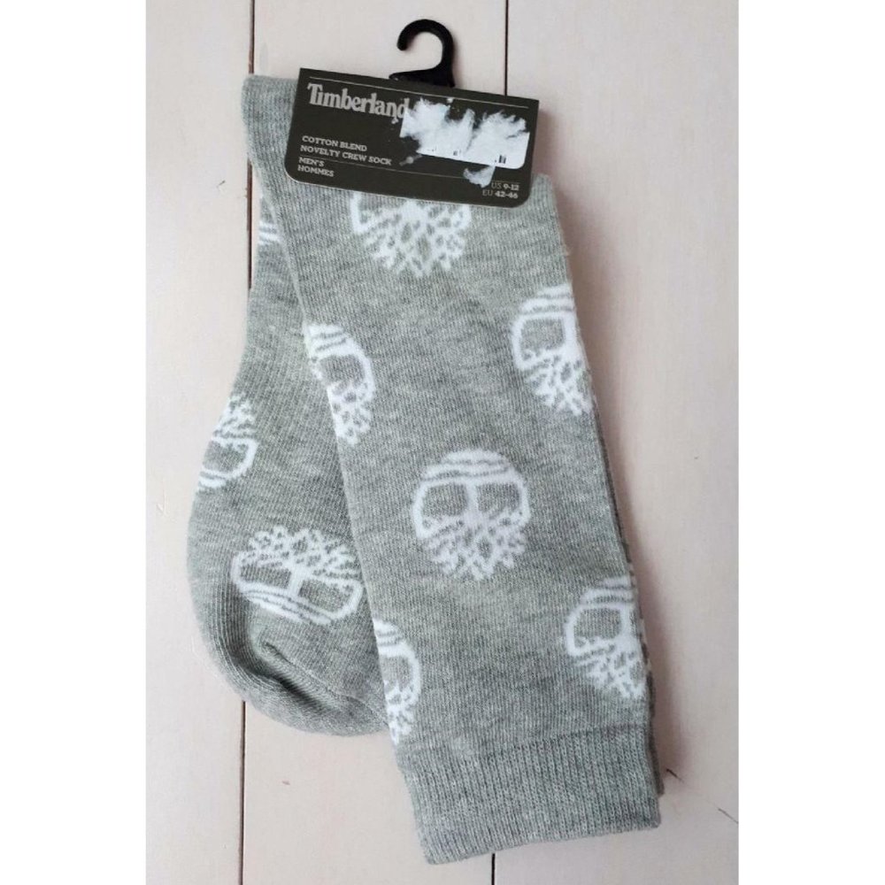 TIMBERLAND Comfort Cotton Blend Socks Grey / White Size 9-12